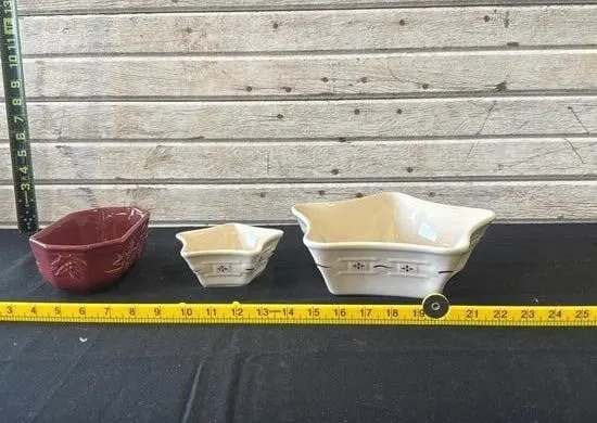 Longaberger Pottery Set of 3 Dishes