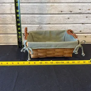 Longaberger Rectangular Basket with Green Liner