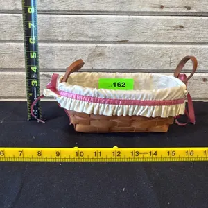 Longaberger Woven Wood Basket with Fabric Liner