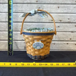 Longaberger Woven Daisy Basket with Fabric Liner