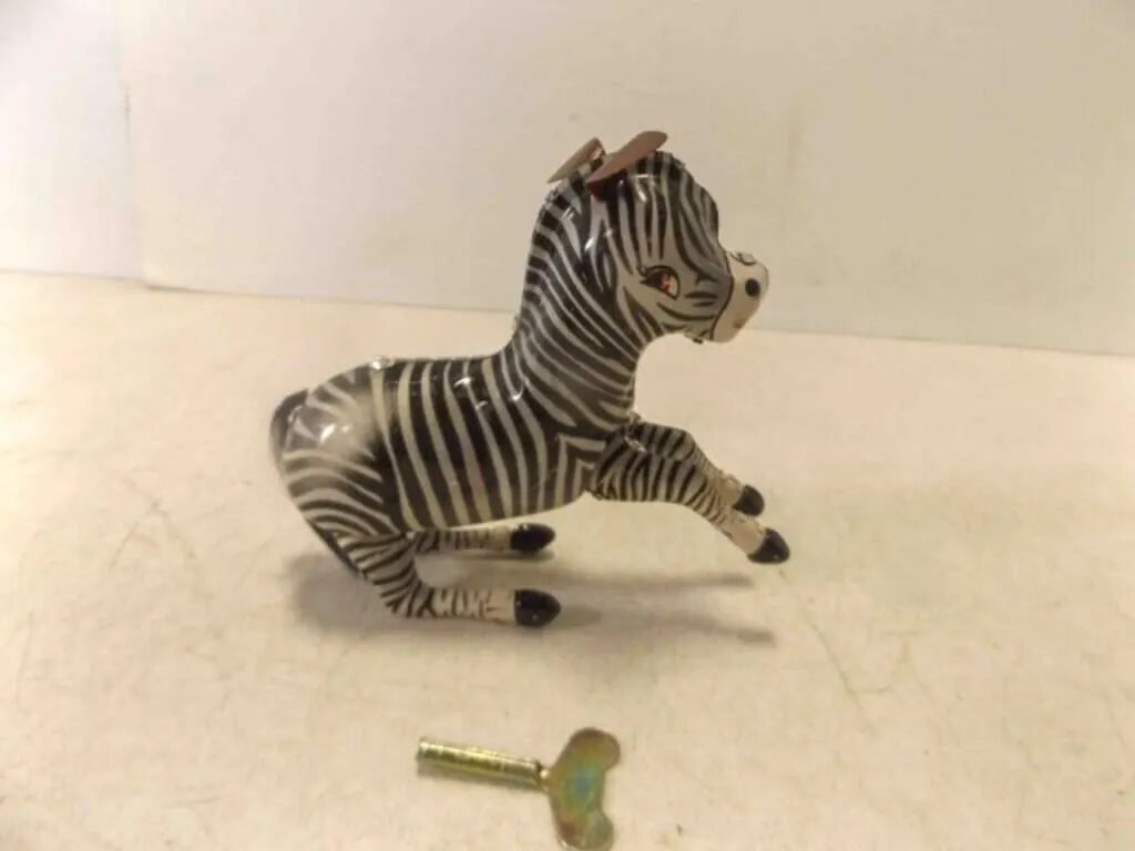 Vintage MS 505 Jumping Zebra Tinplate Clockwork
