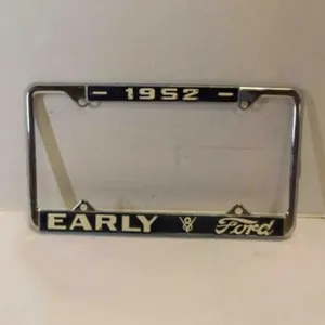 Vintage 1952 Early Ford V8 License Plate Frame