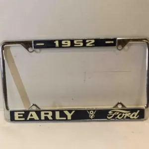 Vintage 1952 Early Ford V8 License Plate Frame