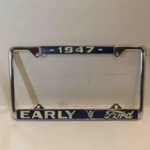 Vintage 1947 Early Ford V8 License Plate Frame
