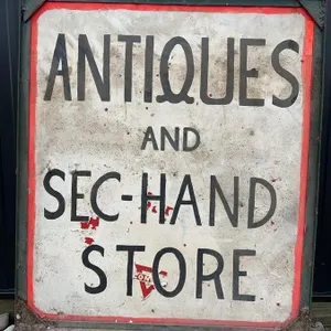 Double-Sided Metal Sign: Antiques & Sec-Hand