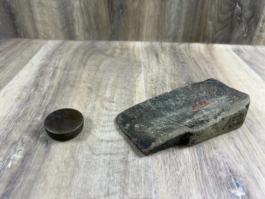 German Brass Pocket Compass & Sharpening Whetstone