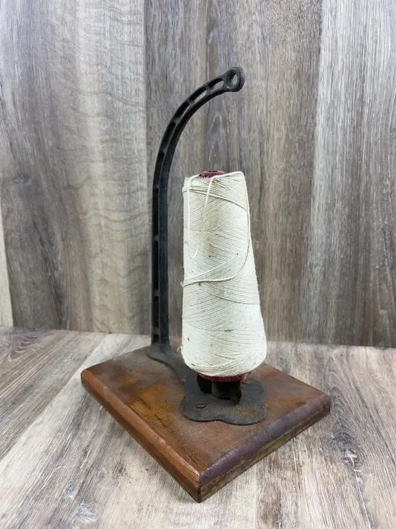 Cast Iron & Wood String Dispenser