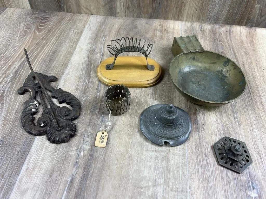 Metalware Group: Cast Iron, Brass, Pewter