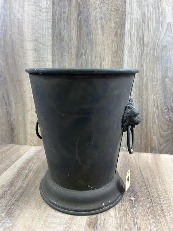 Brass Wine Cooler Ice Bucket with Lion Heads