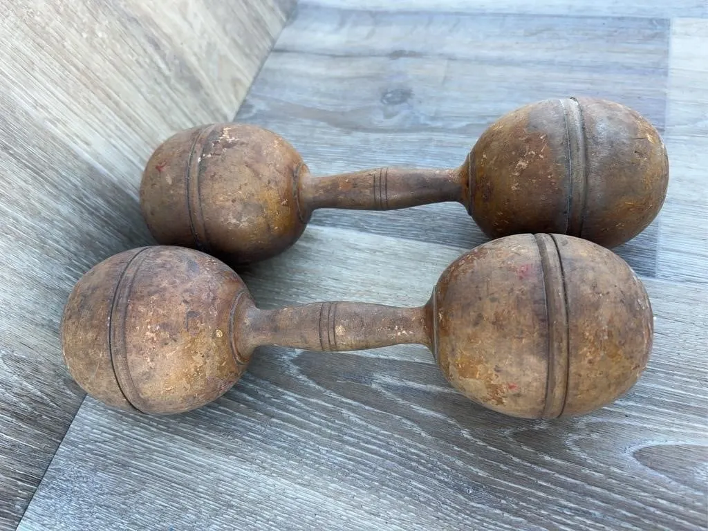 Hardwood Dumbbells Pair 10.5" 1 LB Each