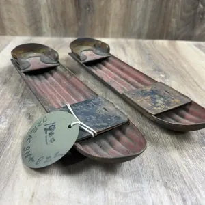 19th Century Metal Fluted Shell Snow Skates