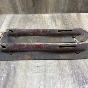 19th Century Wood and Iron Ice Skates Pair