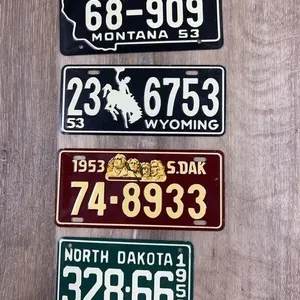1953 Miniature State License Plates - 4 Pieces