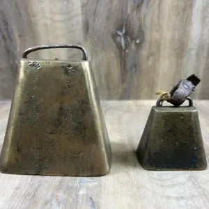 Cast Brass Livestock Cow Bells - 2 Pieces