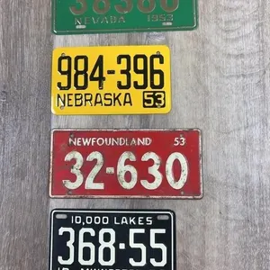 1953 Miniature License Plates - 4 States
