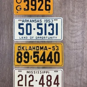 Four 1953 Miniature License Plates