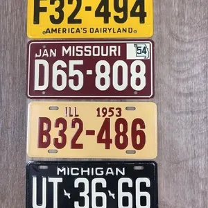 1950s Miniature License Plates - Set of Four