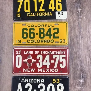 Set of Four 1953 Miniature License Plates