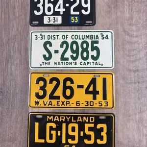 1950s Miniature Toy License Plates Set