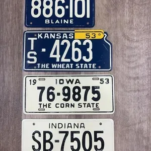 1953 Miniature License Plates - KY, KS, IA, IN