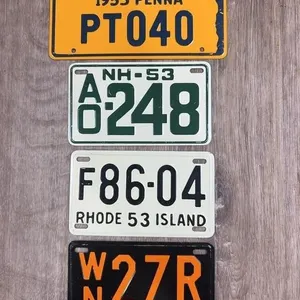 1953 Mini License Plates: PA, NH, RI, NJ