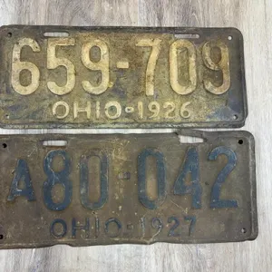 Ohio License Plates 1926 & 1927 Pair
