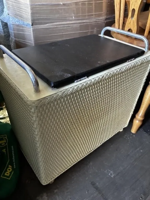 Wicker Storage Trunk with Metal Handles
