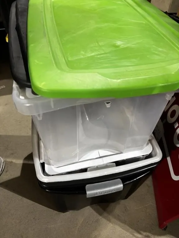 Assorted Plastic Storage Bins with Lids