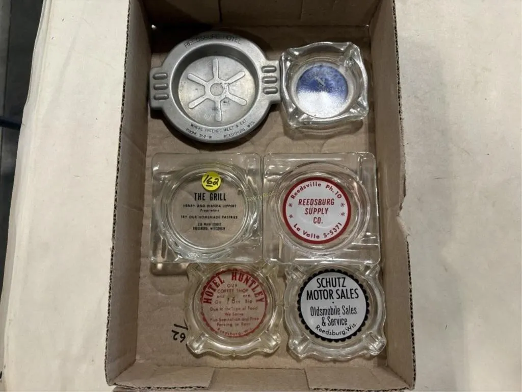 (6) Reedsburg WI Advertisement Ash Trays