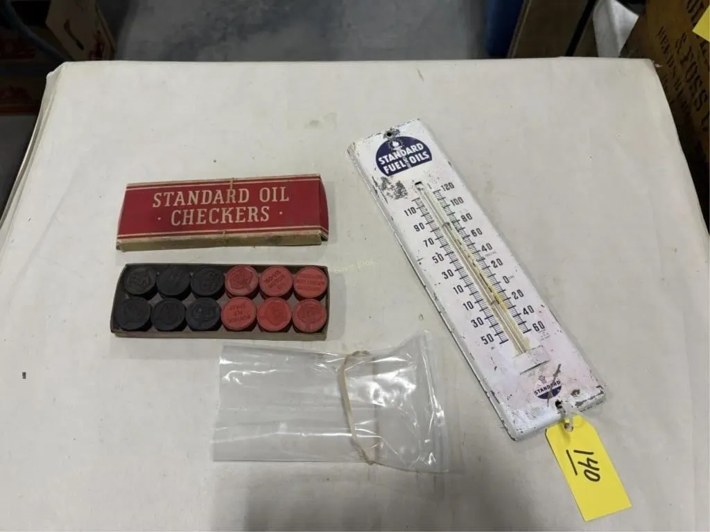 Standard Oil Thermometer & Checkers