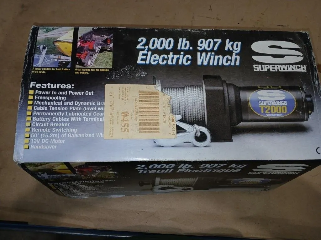 NEW T2000 Superwinch, 2,000lbs electric winch