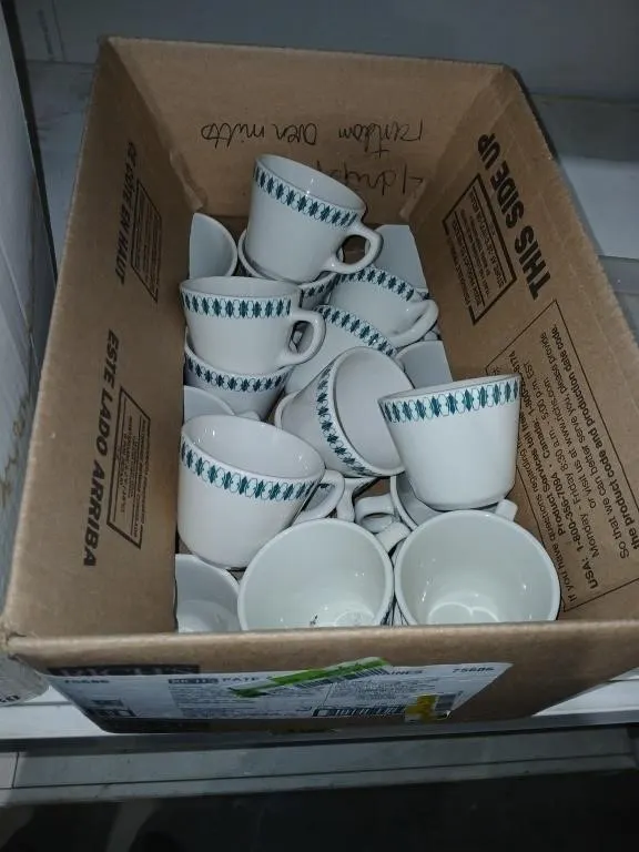 20 White/Green Coffee cups