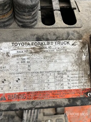 2005 Toyota 7FGCU25 Forklift
