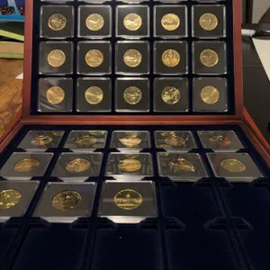 Canadian $1 Loonie Collection, 33 Coins, Case