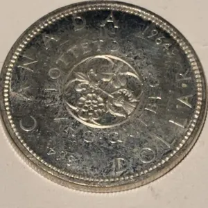 1964 Canada Silver Dollar Coin Queen Elizabeth II 23.3 g