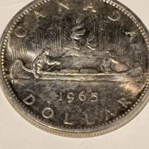 1965 Canada Silver Dollar Canoe Coin 23.3 g