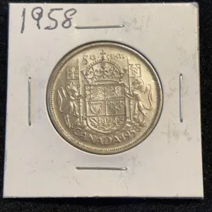 1958 Canada 50 Cent Silver Coin