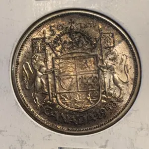 1958 Canada 50 Cent Coin Elizabeth II