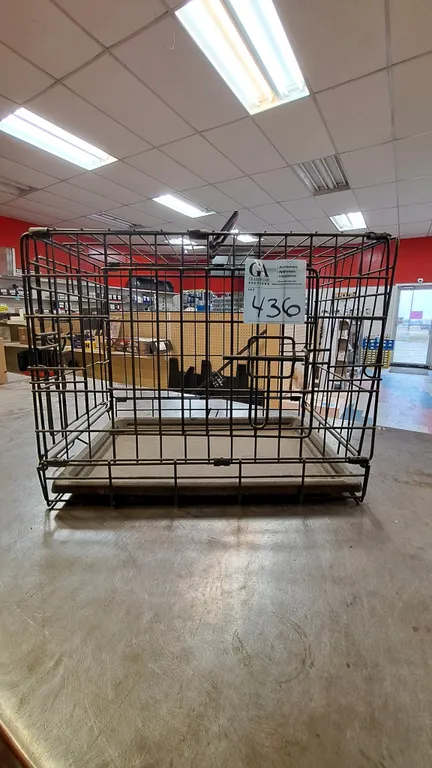 Folding Metal Wire Pet Crate with Removable Plastic Tray