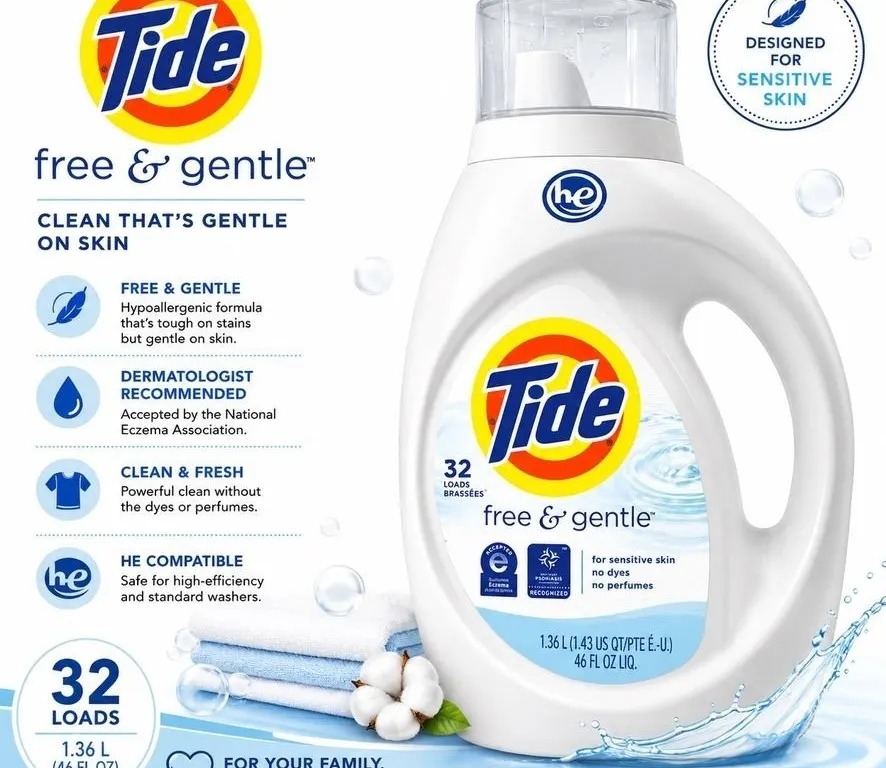 TIDE FREE & GENTLE 32 LOADS 1.36L