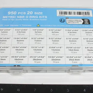 950 PC 20 SIZE METRIC NBR O RING KITS