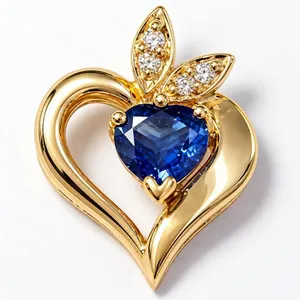10K(2.4G),   BLUE SAPPHIRE (1CT), DIAMOND (0.02CT) PENDANT, SUGGESTED RETAIL VALUE $4000