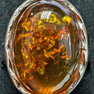 SILVER(6.3G),  AMBER RING, SUGGESTED RETAIL VALUE $360