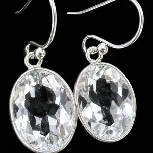SILVER(3.3G),  WHITE TOPAZ (APP 12CT) EARRING SUGGESTED RETAIL VALUE $200