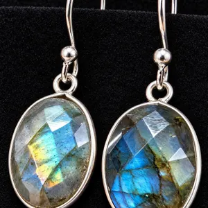SILVER LABRADORITE (APP 8CT) EARRING