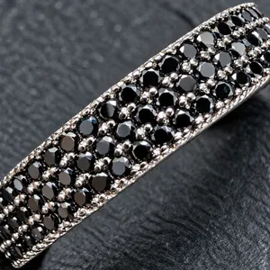 SILVER(2.5G),  BLACK SPINEL FULL ETERNITY RING