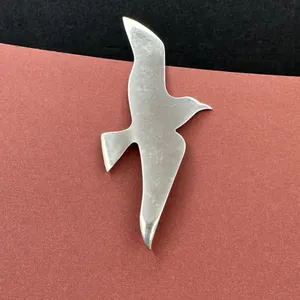 Vintage International Sterling 3.25" L Silver Seagull Pin Pendant