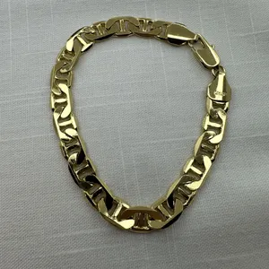 14k Gold Plate Heavy Thick Curb Link 8" Bracelet