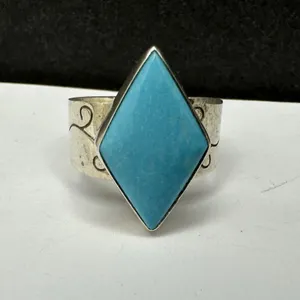 Jay King DTR Sterling Silver 925 Turquoise Ring Modernist Sz 8