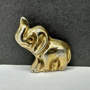 Vintage Vermeil Gold over Sterling Mexico Trunk Up Elephant Pin